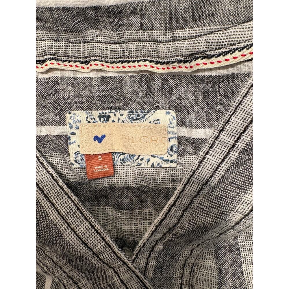 Pilcro Anthropologie Linen Blend Henley Surf Top Short Sleeves Size Small - Picture 8 of 10